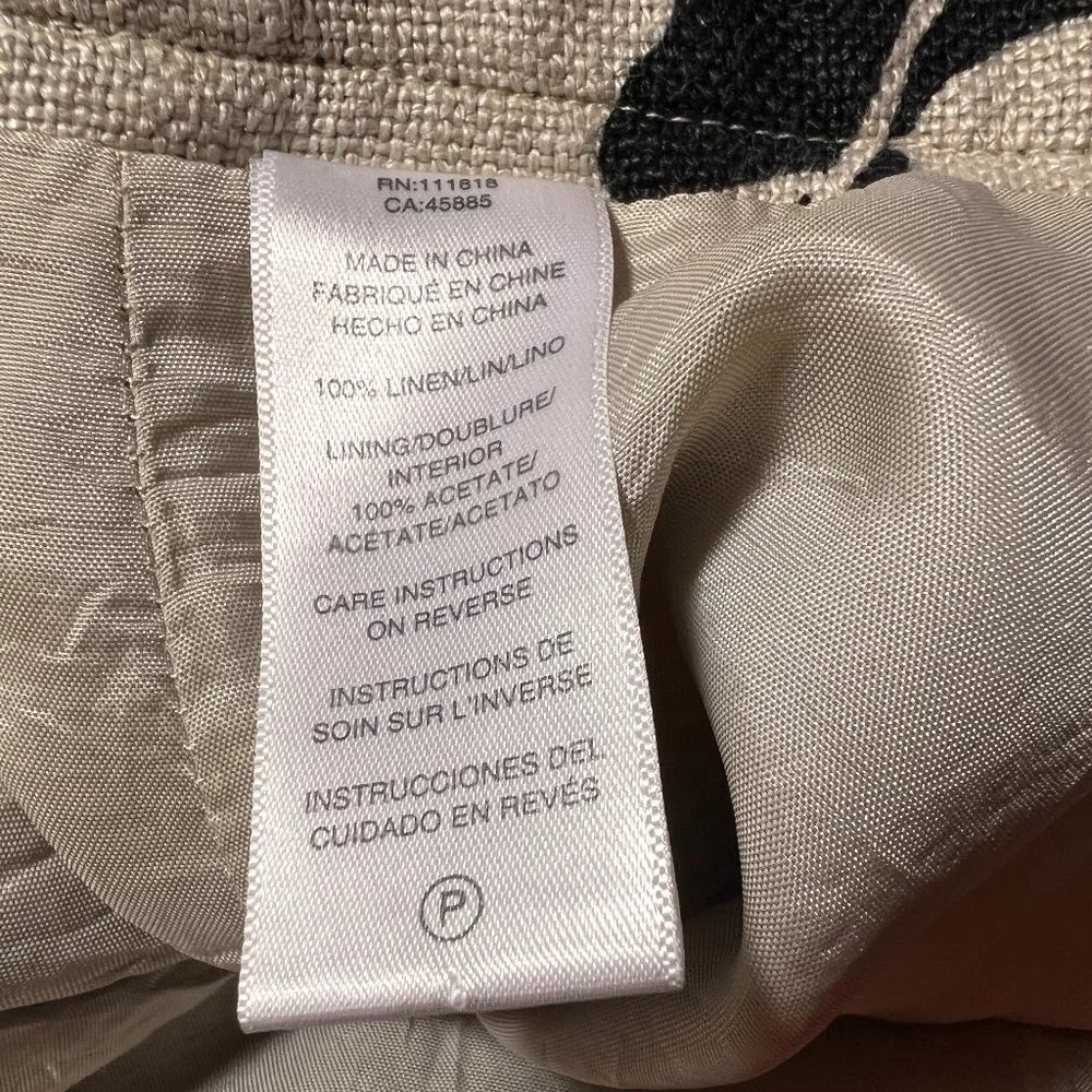 Michael Kors Black And Tan Linen Mini Skirt Size 10